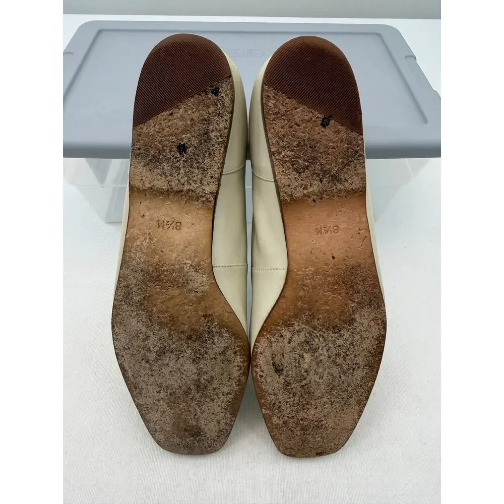 Enzo Angiolini Beige Liberty Leather Square Toe Classic Loafers Size‎ 8.5M